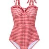 Red 1950s Checked Back Cut-Out Swimsuit -Retro Pulse Shop SCX000740 R 1 ed1790b9 e158 4a27 b54b ca8130645eb8