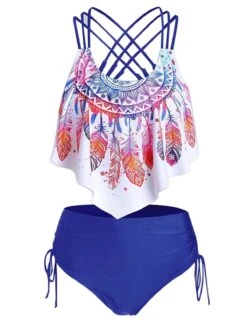 Spaghetti Strap Feather Tankini Set -Retro Pulse Shop SCX000784 3 d860b275 da7b 4f8f badf 2e102409c369