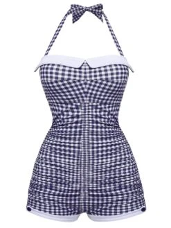 [Pre-Sale] Checked 1950s Halter Bowknot One-piece Swimsuit -Retro Pulse Shop SCX000941 1 BL f912da00 0956 49b2 b376 ce1d68efa129