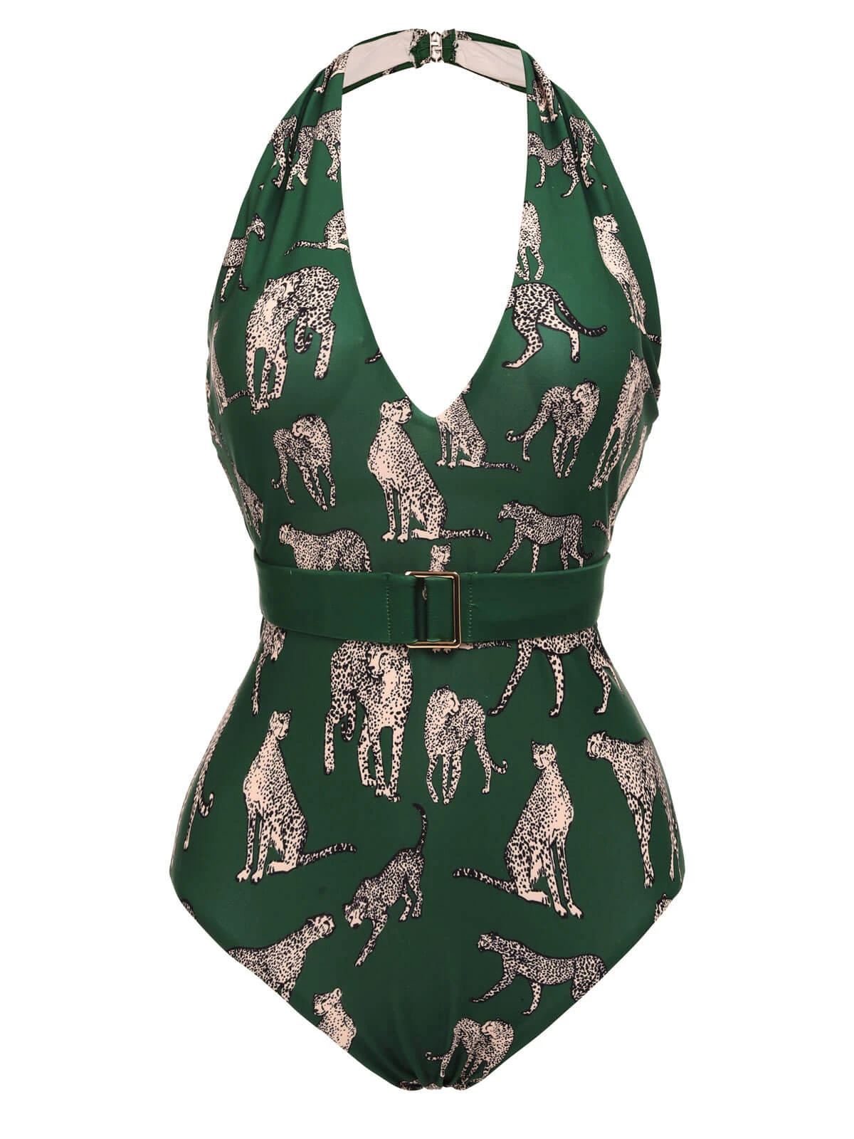 Green 1930s Jaguar Vintage Halter One-piece Swimsuit 3 Green 1930s Jaguar Vintage Halter One-piece Swimsuit