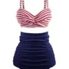 1950s Striped Colorblock Retro Bikini Set 1 1950s Striped Colorblock Retro Bikini Set -Retro Pulse Shop SCX001042 NB