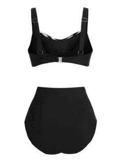 1950s Stripe Twisted Patchwork Strap Swimsuit -Retro Pulse Shop SCX001140 B 2