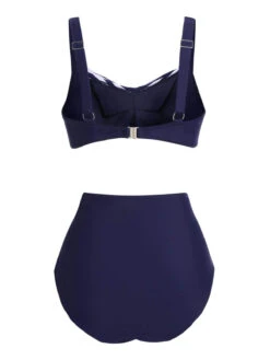 1950s Stripe Twisted Patchwork Strap Swimsuit -Retro Pulse Shop SCX001140 NB 3