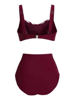 1950s Stripe Twisted Patchwork Strap Swimsuit -Retro Pulse Shop SCX001140 WR 2