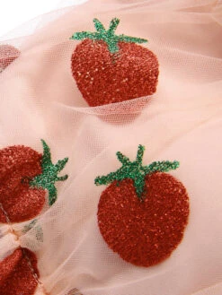 Red 1940s Strawberry Mesh Strap Swimsuit -Retro Pulse Shop SCX001194 5
