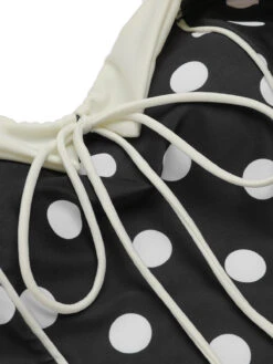 Black 1950s Polka Dots Halter Swimsuit -Retro Pulse Shop SCX001213 3