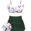 2PCS 1950s Cherry Spaghetti Strap Bikini Set 1 2PCS 1950s Cherry Spaghetti Strap Bikini Set -Retro Pulse Shop SCX001222