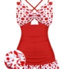 1930s Polka Dot Bowknot Patchwork Swimsuit -Retro Pulse Shop SCX001234 R 1