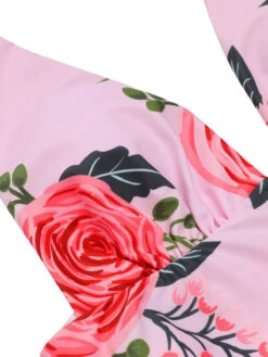 Pink 1930s Roses Halter Belt Swimsuit -Retro Pulse Shop SCX001244 PP 5