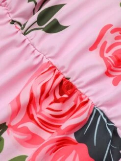 Pink 1930s Roses Halter Belt Swimsuit -Retro Pulse Shop SCX001244 PP 7