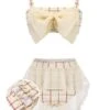 1950s Bowknot Plaid Mesh Patchwork Swimsuit -Retro Pulse Shop SCX001279 01