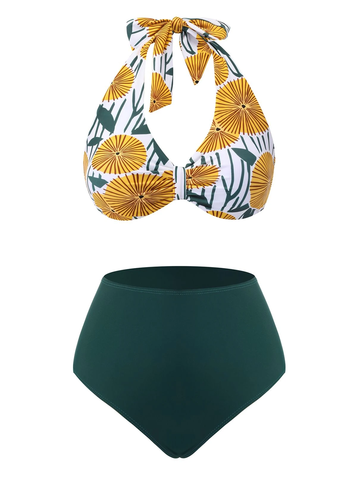 1950s Halter Ping Pong Floral Swimsuit 7 1950s Halter Ping Pong Floral Swimsuit - Image 5