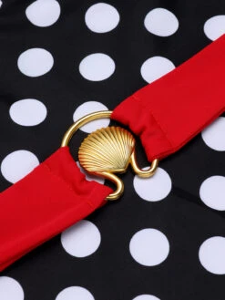 Black & Red 1950s Dots Halter Swimsuit -Retro Pulse Shop SCX001311 4