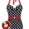Black & Red 1950s Dots Halter Swimsuit -Retro Pulse Shop SCX001311 7