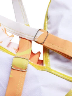 Yellow 1940s Painting Plants Lace-Up Swimsuit -Retro Pulse Shop SCX001343 4