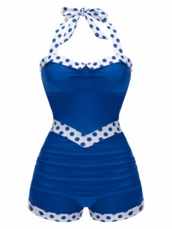 Red 1940s Halter Patchwork One-piece Swimsuit -Retro Pulse Shop SCX001365 1 37a044bc 078f 4713 a96a 989368362a94