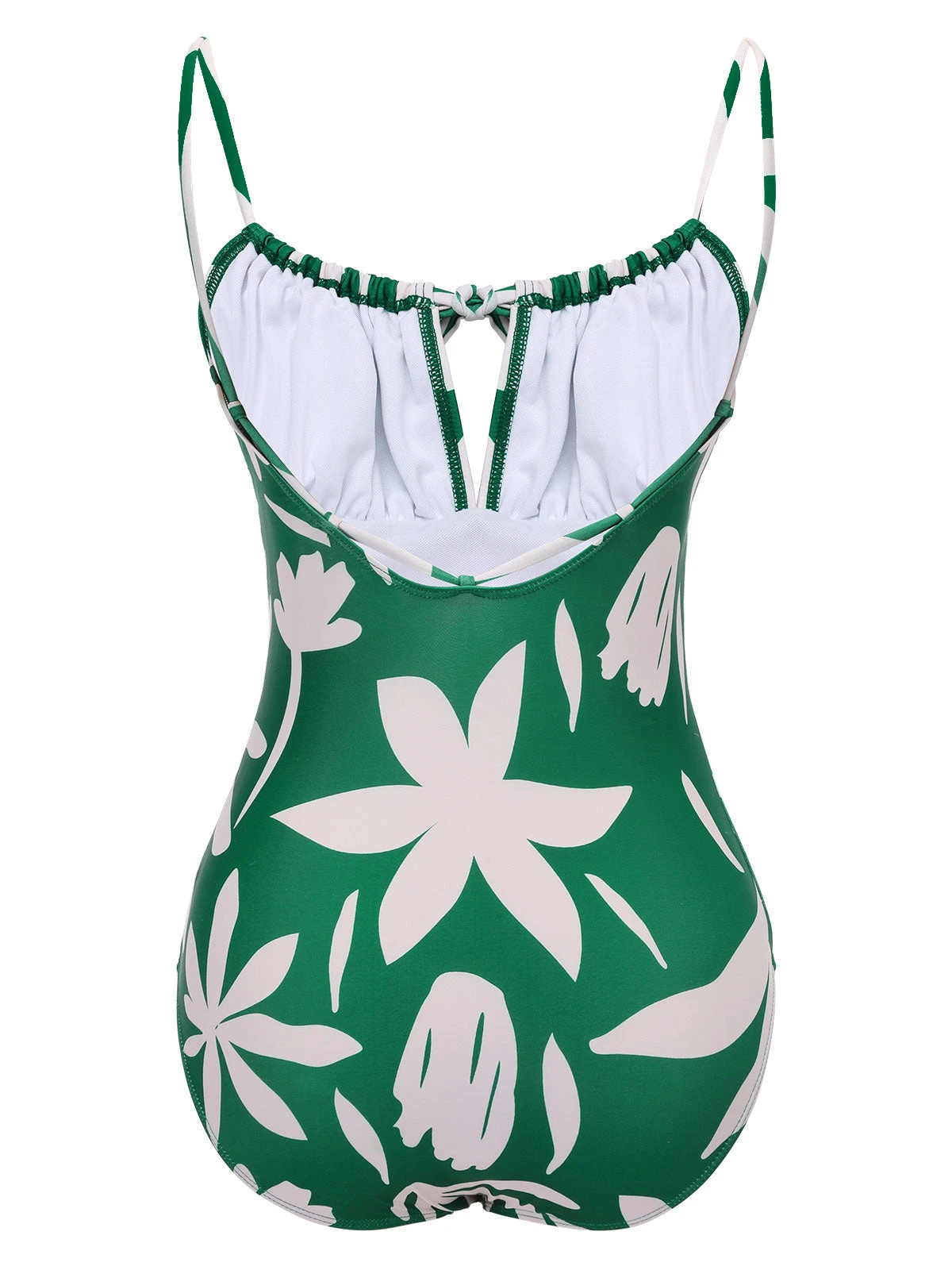 1960s Green Leaf Sleeveless Camisole Strap Swimsuit 8 1960s Green Leaf Sleeveless Camisole Strap Swimsuit - Image 6