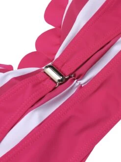 Rose Pink 1960s Stripes Halter Bikini Set -Retro Pulse Shop SCX001431 BRR 4