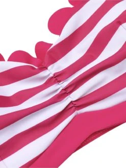 Rose Pink 1960s Stripes Halter Bikini Set -Retro Pulse Shop SCX001431 BRR 5