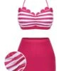 Rose Pink 1960s Stripes Halter Bikini Set -Retro Pulse Shop SCX001431 BRR 7