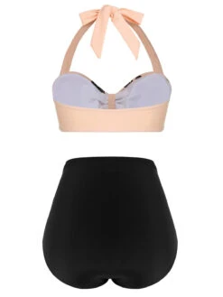 Black 1950s Halter Butterfly Swimsuit -Retro Pulse Shop SCX001450 2