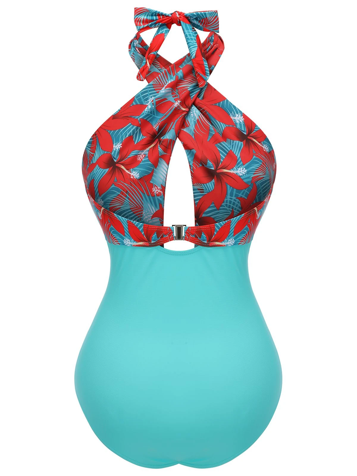 1950s Bow Tie Floral Cross Straps Swimsuit 6 1950s Bow Tie Floral Cross Straps Swimsuit - Image 4