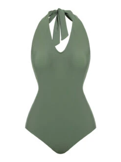 Green 1940s Floral Halter One-Piece Swimsuit -Retro Pulse Shop SCX001503 1 compressed