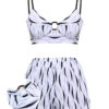 1950s Water Ripple Patchwork Strap Swimsuit -Retro Pulse Shop SCX001549 01