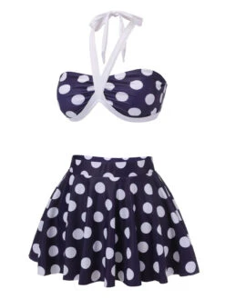Navy Blue 1940s Polka Dot Halter Swimsuit -Retro Pulse Shop SCX001554 2 compressed