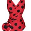 Red 1950s Polka Dots One-Piece Swimsuit -Retro Pulse Shop SCX001644 01 compressed