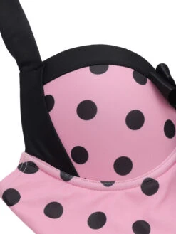 [Plus Size] Pink 1940s Polka Dots Hater Swimsuit -Retro Pulse Shop SCXL000007 4