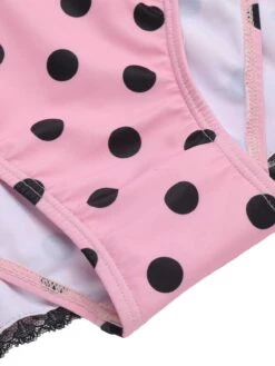 Pink 1940s Halter Polka Dots Bow One-Piece Swimsuit -Retro Pulse Shop SCXL000007 6 compressed