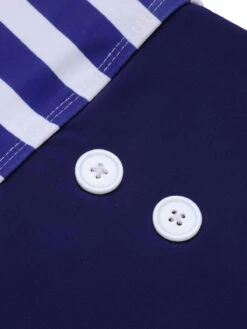 Navy Blue 1950s Striped Navy Collar Swimsuit -Retro Pulse Shop SCXL000012 5