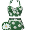 Green 1930s Daisy Halter Swimsuit 2 Green 1930s Daisy Halter Swimsuit -Retro Pulse Shop SCXL000014 01