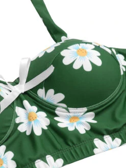Green 1930s Daisy Halter Swimsuit -Retro Pulse Shop SCXL000014 4