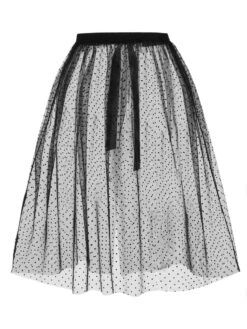 Black 1960s Polka Dots Mesh Cover-up -Retro Pulse Shop SCXL000015 3