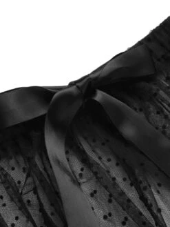 Black 1960s Polka Dots Mesh Cover-up -Retro Pulse Shop SCXL000015 4