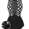 Black 1950s Polka Dot Swimsuit -Retro Pulse Shop SCXL000018 01
