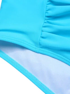 Light Blue 1950s Stripe Strap Swimsuit -Retro Pulse Shop SCXL000020 6