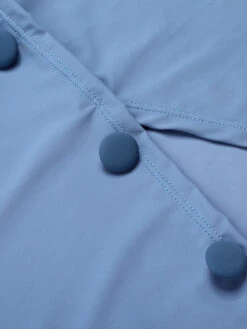 Blue 1930s Solid Buttoned Bandeau Swimsuit -Retro Pulse Shop SCXL000025 5