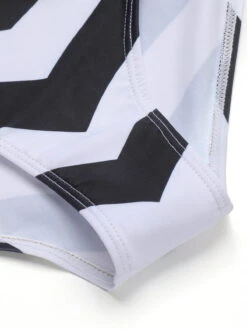 Black & White 1950s Barbie Stripes Halter Swimsuit -Retro Pulse Shop SCXL000027 5