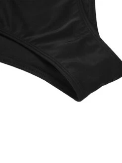 Black 1950s Solid Ruffled Strap Swimsuit -Retro Pulse Shop SCXL000028 4