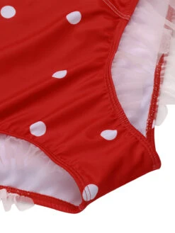 Red 1950s Mesh Polka Dot Swimsuit -Retro Pulse Shop SCXL000029 6