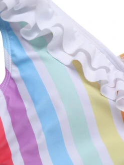 Multicolor 1950s Rainbow Stripes Swimsuit -Retro Pulse Shop SCXL000035 4
