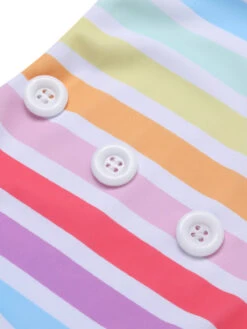 Multicolor 1950s Rainbow Stripes Swimsuit -Retro Pulse Shop SCXL000035 6