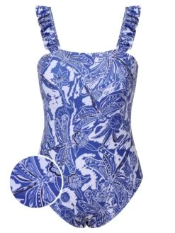 [Plus Size] 1960s Blue-and-white Porcelain Swimsuit & Cover-up -Retro Pulse Shop SCXL000038 01 6779abe3 3a47 458d b346 514e45f91da8