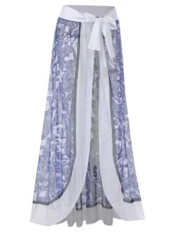 [Plus Size] 1960s Blue-and-white Porcelain Swimsuit & Cover-up -Retro Pulse Shop SCXL000038 2 be7ee61b bc6f 4233 ae9a a543e28af027