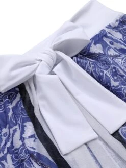 [Plus Size] 1960s Blue-and-white Porcelain Swimsuit & Cover-up -Retro Pulse Shop SCXL000038 4 aa434a5d 9f96 4aeb 8d25 ccead701666e