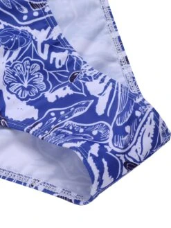 [Plus Size] 1960s Blue-and-white Porcelain Swimsuit & Cover-up -Retro Pulse Shop SCXL000038 6