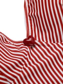 Red 1940s Spaghetti Strap Stripes One-Piece Swimsuit -Retro Pulse Shop SCXL000055 4 compressed